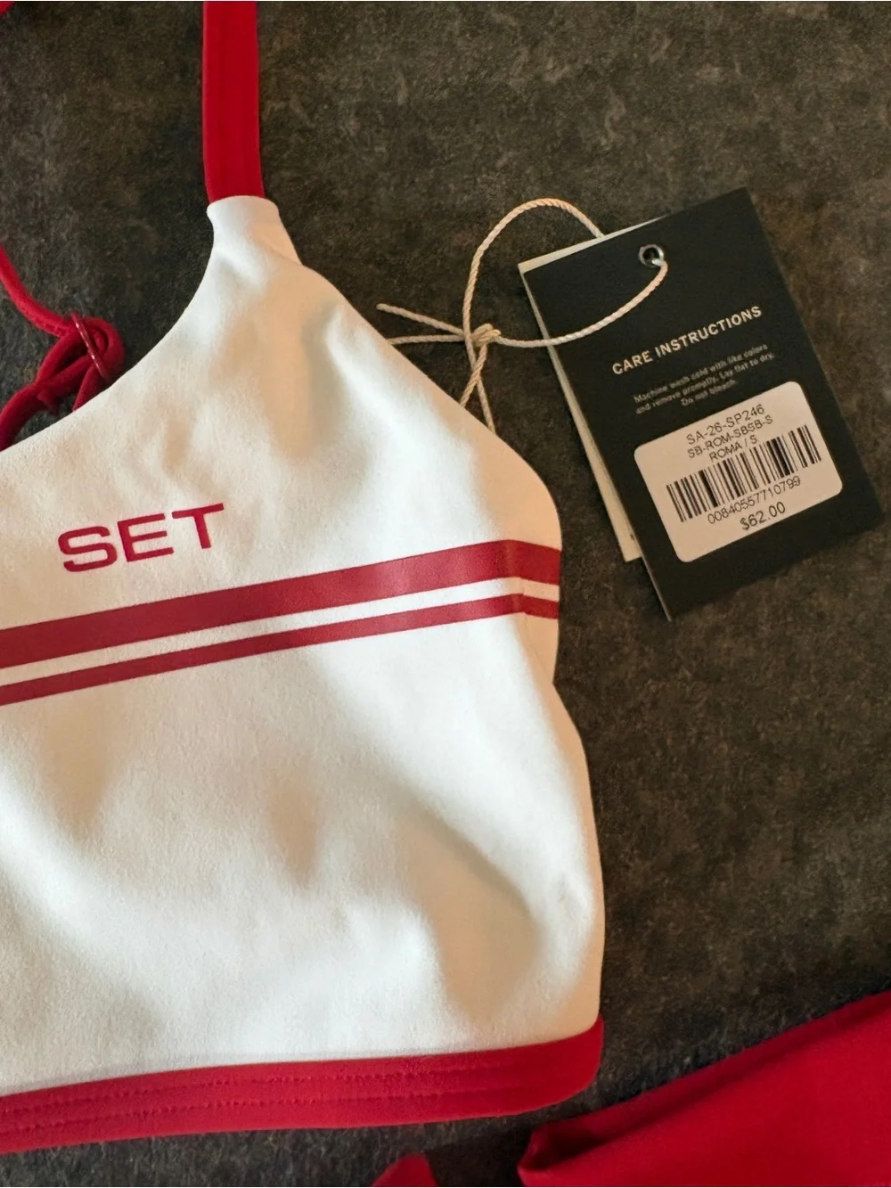 SET Active Red and White Sportswear Set. NWT!! Roma color. - Picture 6 of 9